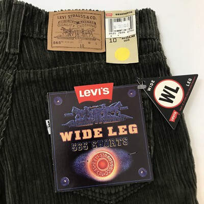 NWT VTG Levis 565 Corduroy Wide Leg Short Boys Sz 10 Regular Fit