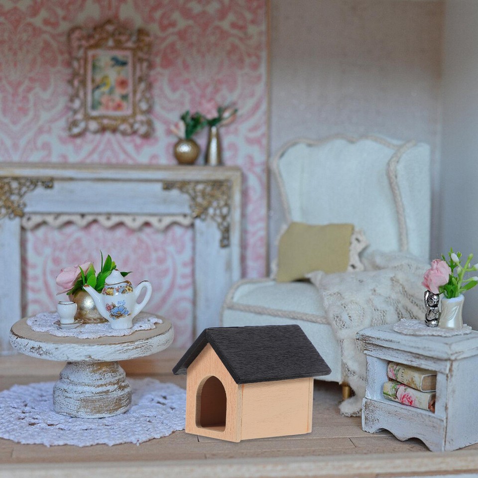 Doll House Mini Dog Kennel Small Dog Kennel Toy Dollhouse Miniatures