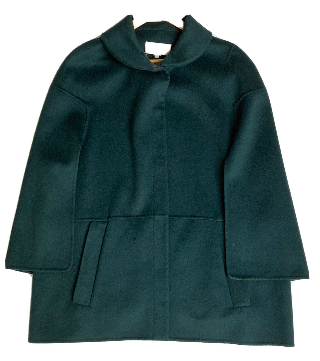 Vanessa Bruno 'Reseda' Green Wool Cashmere Cape Coat UK12/FR40 Emerald  Outerwear