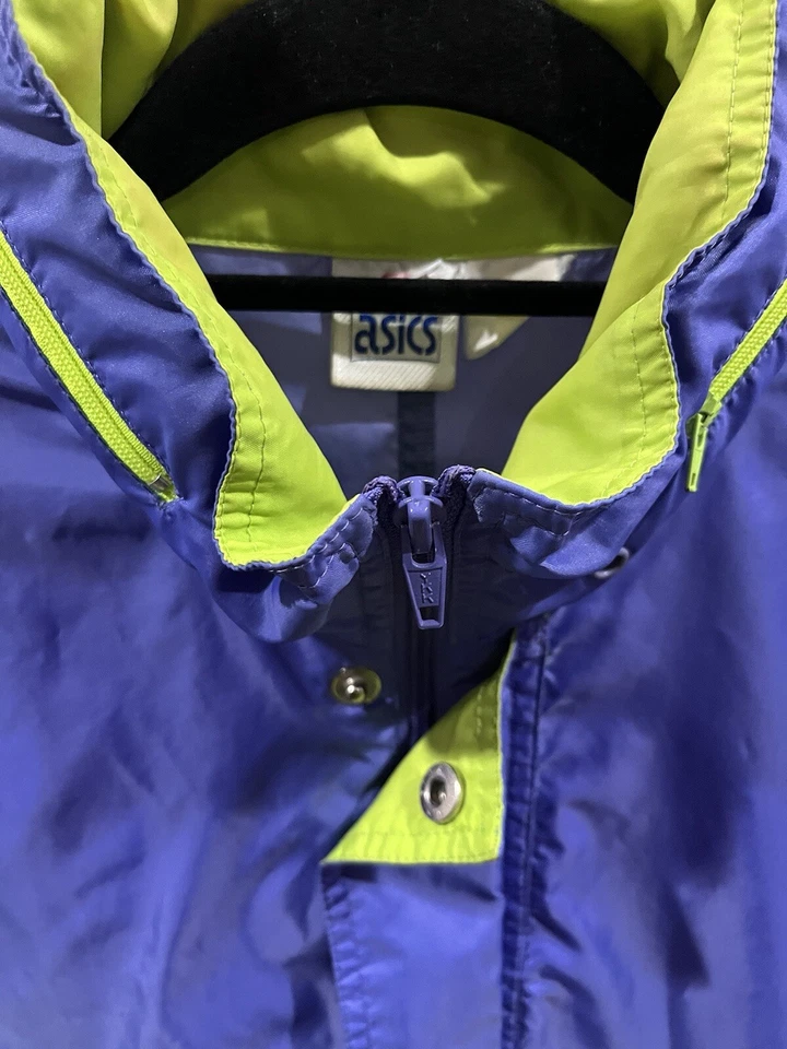 Asics Hooded 1/2 Zip Jacket Men’s XL Blue Green Training Running Top - Image 3 of 3