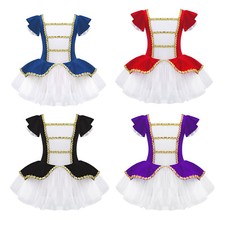 Girls Christmas Elf Santa Claus Costume Dance Tutu Dress Ballet Party Dancewear