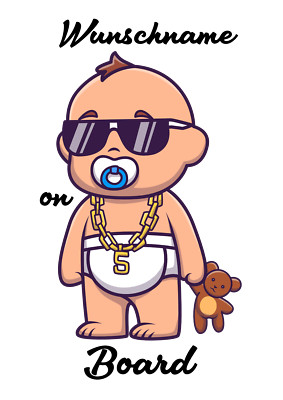 Baby an Bord  Autoaufkleber/Wandtattoo-Sticker-Embleme-Personalisierbar- Rapper