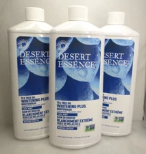 DESERT ESSENCE TEA TREE OIL WHITENING PLUS MOUTHWASH COOL MINT 16 OZ NWOB 3 PCS