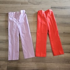 Vtg Girls Slacks Size 6x Vtg Nwt Red And Purple 70s J J Co JC Penny NOS