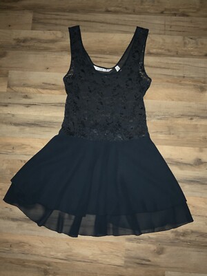 VTG Victorias Secret Black Babydoll Teddy Lace Lingerie Nightie Dress Womens M