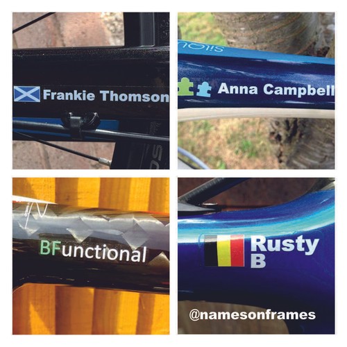 Bike Frame Name Vinyl Decal Stickers Any Flag Cycle Bicycle Helmet eBay