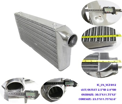 Universal Front Mount 2.5''ID I/O Delta&Fin IntercoolerCoresize 23.5''x11.75''x2.6''
