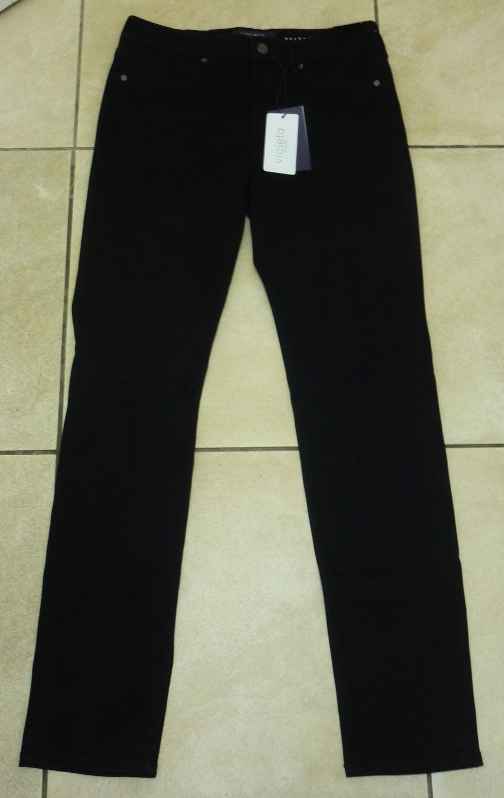 Violeta by MANGO Jeans Womens Slim fit Valentin Size 14 Uk BNWT RRP £49.99 Black