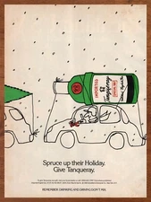 1989 Tanqueray Gin Vintage Print Ad/Poster Retro Holidays Christmas Bar Art 80s