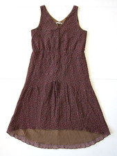 Broadway & Broome Madewell Brown Purple Silk Empire Tank Sun Sheath Dress 10