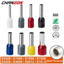 100PC Insulated Ferrule Copper Crimp Cord End Electrical Wire Connector Terminal