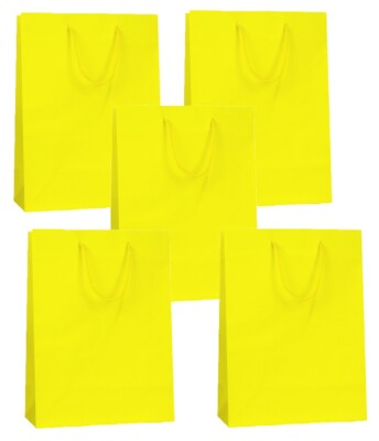 GESCHENKTÜTEN OSTERN GELB MATT LAMINIERT LUXUS PARTY GEBURTSTAGSGESCHENK MITTEL TASCHE