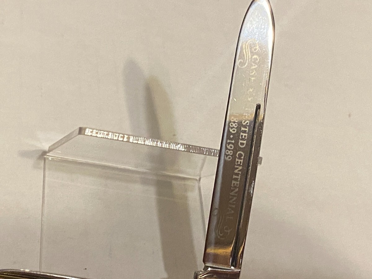 CASE XX 1889-1989 CENTENNIAL MINT SET DARK RED ENGLISH JACK KNIFE