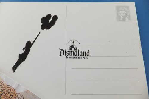 Banksy Stamped tenner + Stencilled crude oil postcard 2015 WSM (Rex 12) - Picture 4 of 12