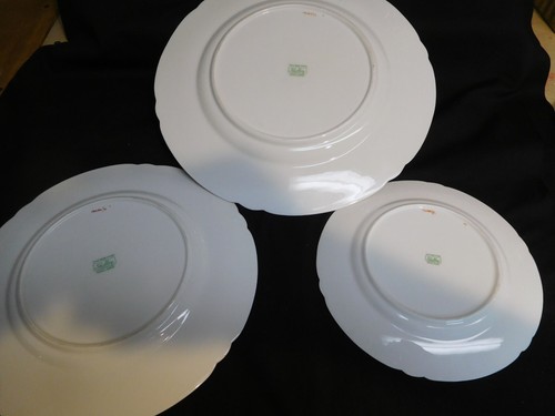 SHELLEY APPLE GREEN GAINSBOROUGH 3 PLATE TRIO #13639 - Picture 3 of 6