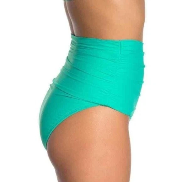 Pantalones de bikini Athena nuevos sin etiquetas verde jade cintura ultra alta 8 Foto 3 de 3