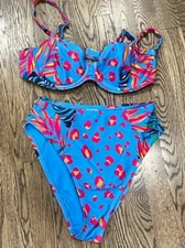 Tabitha Brown X Target Tropical/Leopard Print 2 Piece Swimsuit Size M