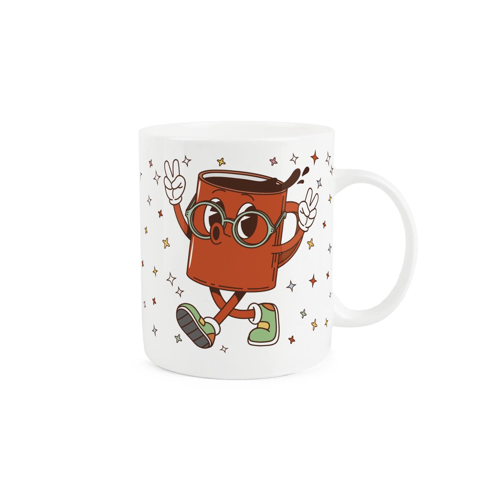 Novelty Coffee Mug - Retro Breakfast Diner Style Bone China Cup Gift