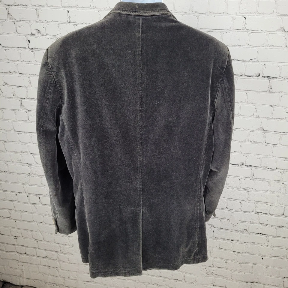 Saks Fifth Avenue Dark Grey Cotton Corduroy 2 Button Blazer Sport Coat Size 42R - Image 2 of 4