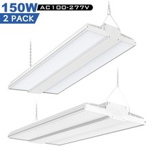 2 Pack 150W LED Linear High Bay Light Commercial Warehouse Shop Fixture 22,500lm