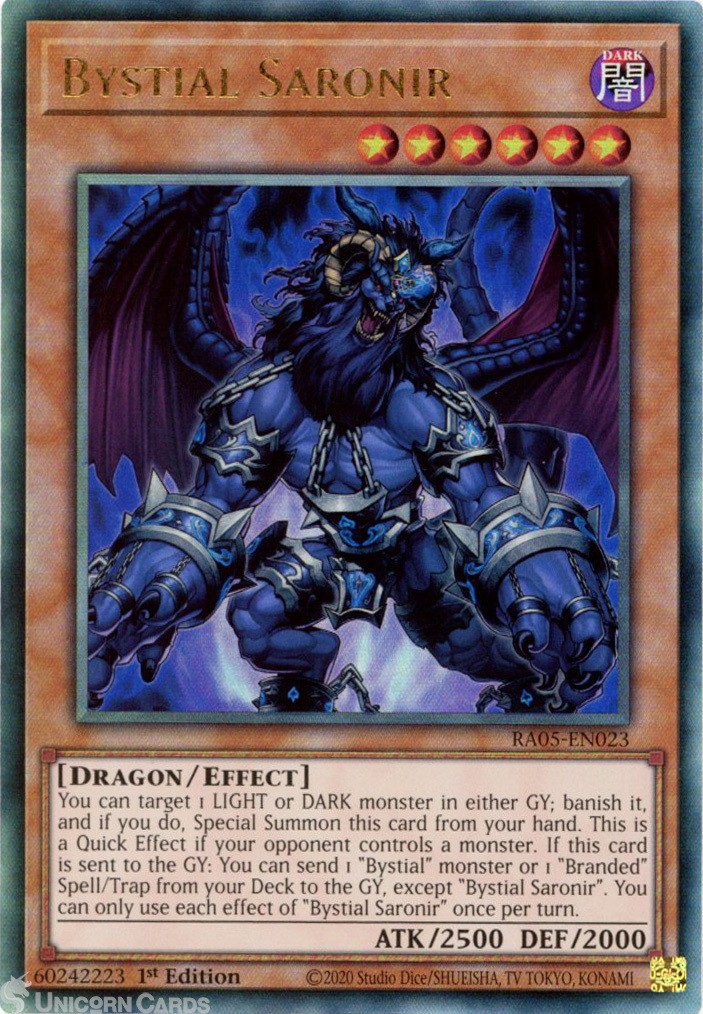 RA05-EN023 Bystial Saronir : Ultimate Rare 1st Edition Mint YuGiOh Card