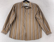 The North Face A5 Series Shirt Mens Size Large Brown Stripe Button-Up Casual