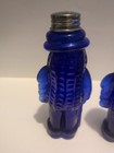 Vintage Cobalt Blue Glass Mr. Peanut Salt and Pepper Shakers 5.5" Tall — photo 5