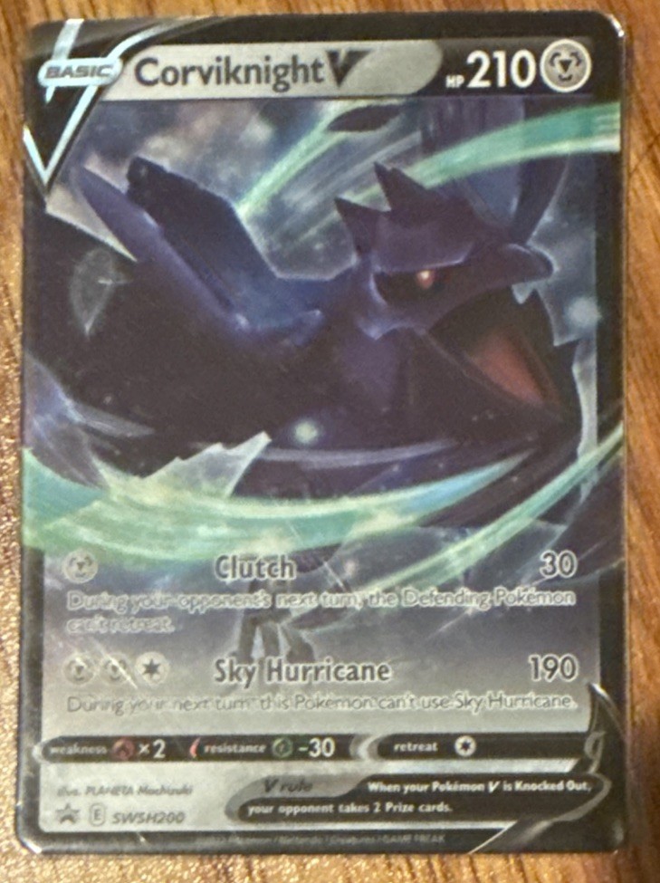 Pokémon TCG Corviknight v Holo Black Star Promo Card SWSH200 Mint