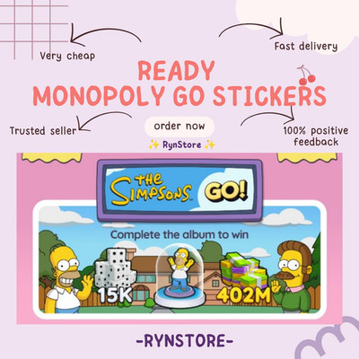 Monopoly Go Stickers 1-6  THE SIMPSONS (ALL STICKERS AVAILABLE) CHEAPEST PRICE 