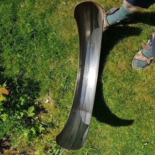 bare steel mudguard for classic motorcycle