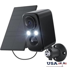 Wireless Solar Security Camera Outdoor Motion Sensor Night Vision IP66 2K New