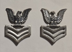 Pair - Navy First Class Petty Officer (PO1) Rank Insignias - Vanguard / IIC