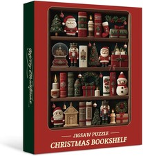 1000 Piece Puzzle Christmas Bookshelf Patchwork Tree Adults Jigsaw Holiday Scene
