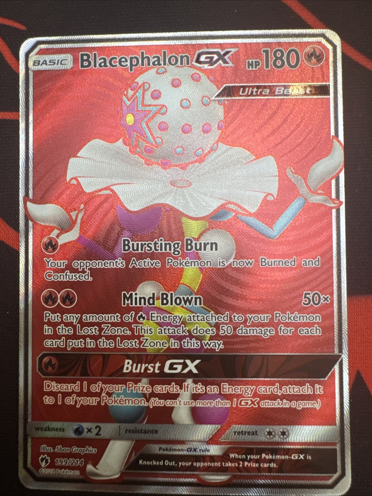 Blacephalon GX (Full Art) 199/214 Sm-Lost Thunder Holo M/NM Clean