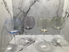 Mikasa Cheers Balloon Wine Glasses Goblets Etched Large Set of 4