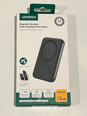 UGREEN MagFlow Qi2 15W MagSafe Magnetic Wireless Battery Charger PB560 - Black
