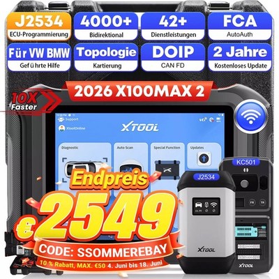 XTOOL X100 MAX2 KFZ OBD2 Diagnosegerät Scanner ALLE SYSTEM Keey Programmier TPMS