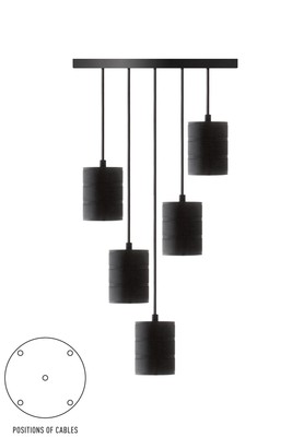 Calex Retro Anhänger Riesen Multi Kordel Set Schwarz 5 E40