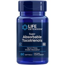 Life Extension Super Absorbable Tocotrienols Most Absorbable Vitamin E 60 gels