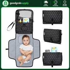 KeaBabies Portable Diaper Changing Pad Black Geo Travel Mat