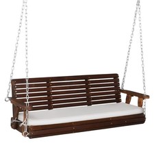 Porch Swing 880 LB 5 FT Wooden Rustic Heavy Duty Adjustable Chains VINGLI Patio