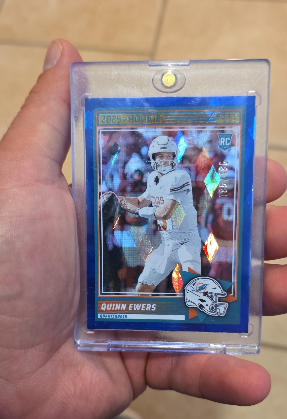 2025 Score - Rookies Quinn Ewers #75 Cubic 185 /185 (RC) bookend