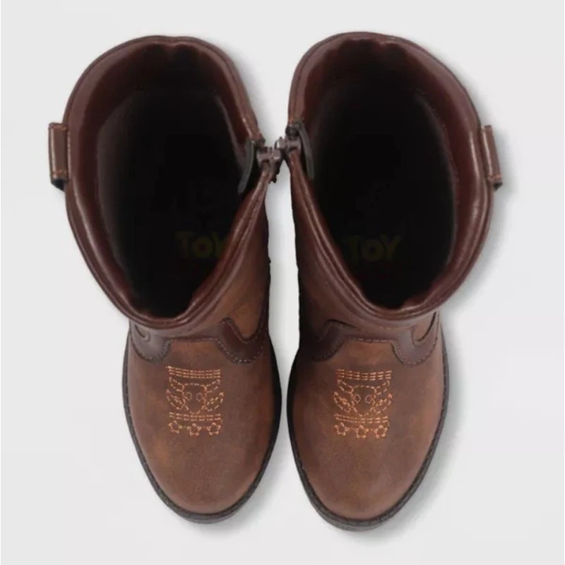 NIB Disney Pixar Kids Brown Toy Story Woody Kids Cowboy Western Boots Size 5 - Image 4 of 4