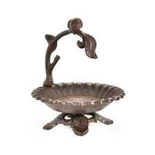 Sungmor Cast Iron Bird Feeder Garden Decor Sunflower Birdbath Tabletop Seed Tray