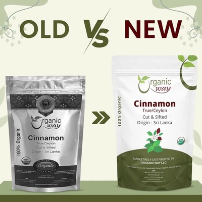 Organic Way Premium True Ceylon Cinnamon Cut & Sifted 1 Pound (Pack of 1) 
