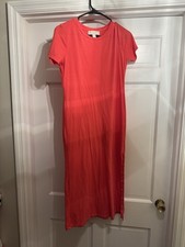 Michael Kors Long Tangerine Dress w/Slit & Gold Grommets Women’s Size Small