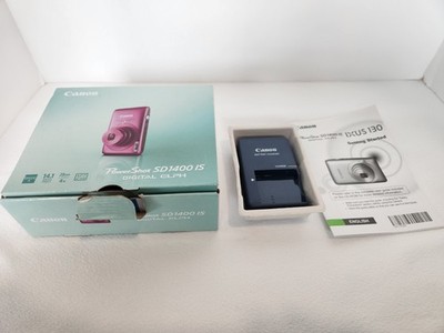 Canon PowerShot SD1400 IS Digital Elf - BATTERY - CHARGER - MANUAL