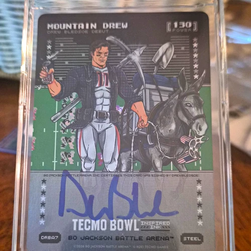 Bo Jackson Battle Arena Tecmo Bowl Mountain Drew Steel DRE07 130 Power Auto Holo