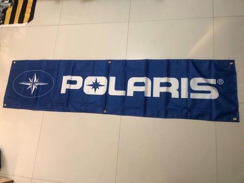 polaris Flag Automotive racing 2X8ft banner Garage Wall Art Outdoor workshop