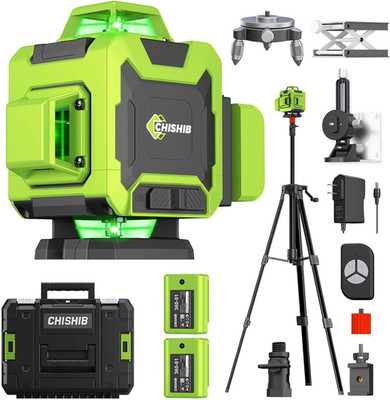 Laser Level with Tripod, Self Leveling Laser Level 4X360°, Green Line Laser 4D L